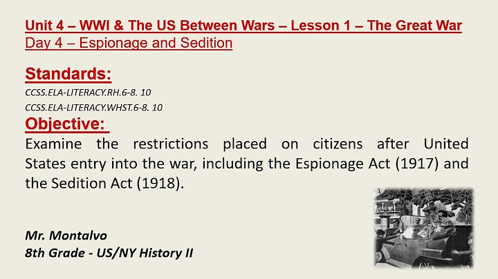 What impact did the Espionage Act have on the people of the United States?