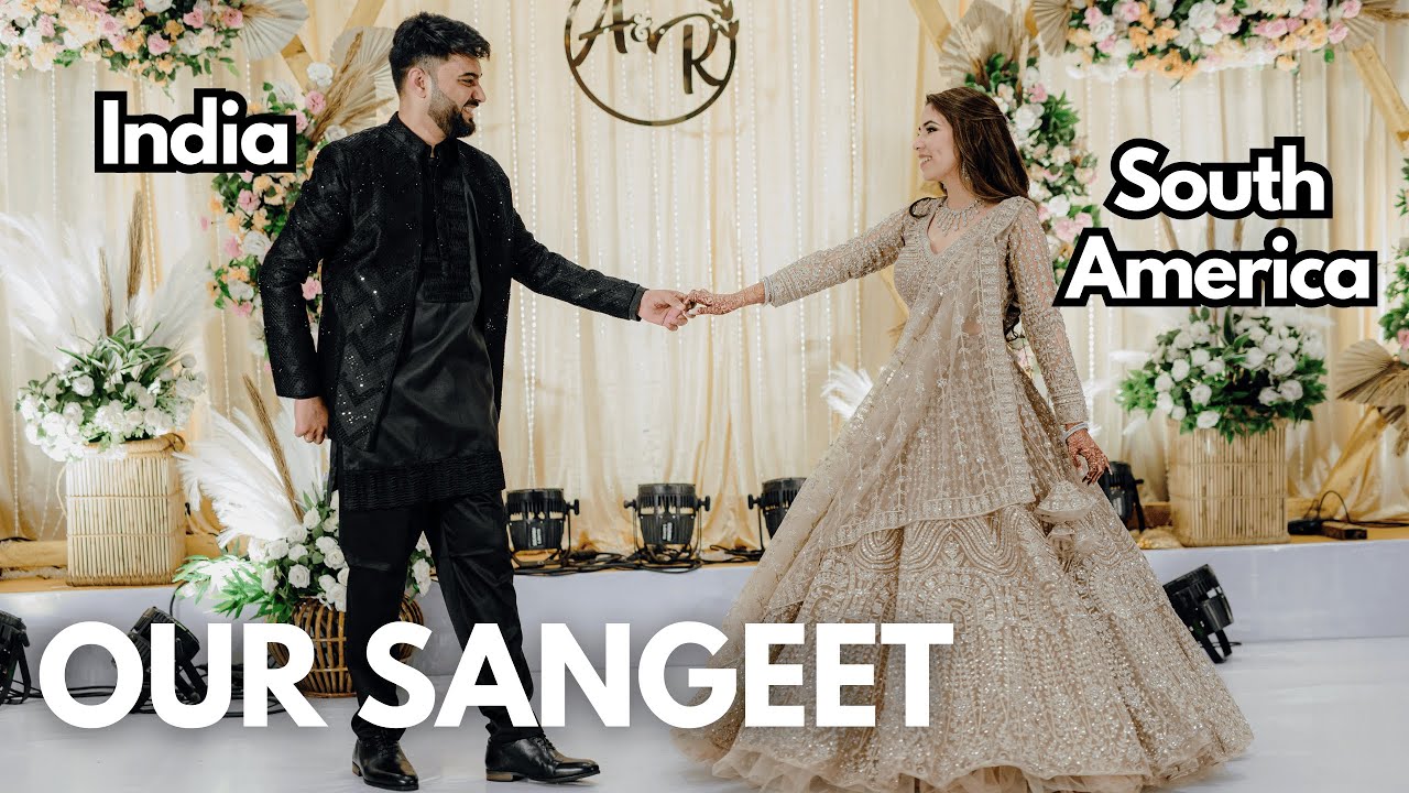Грандиозная ночь сангит ✨ Южноамериканская невеста, индийский жених 🇮🇳 Многонациональная свадьба ...