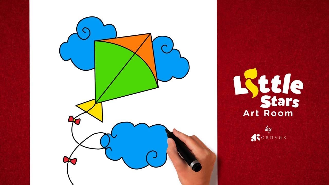 How To Draw A Kite Easy Step By Step Kite Drawing Very Easy Step Youtube