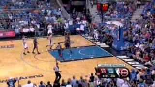 Dwight Howard block and Jason Williams alley oop to Mickael Pietrus Magic Hawks Playoffs