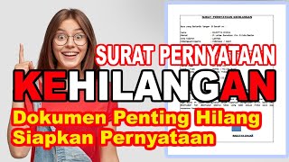 SURAT PERNYATAAN KEHILANGAN // Cara membuat Surat pernyataan Kehilangan // Contoh Surat pernyataan