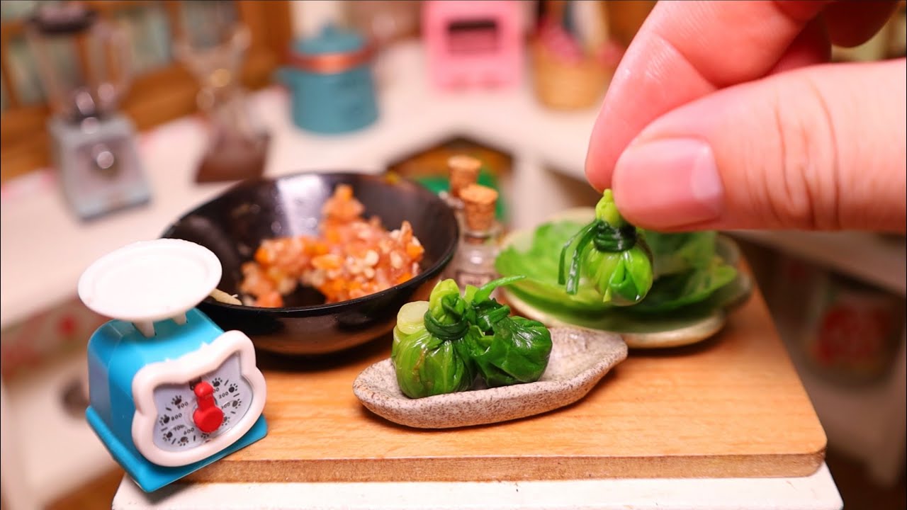 小銭入りロールキャベツ│食べられるミニチュア料理│Mini food│Miniature Hieu’s kitchen YouTube