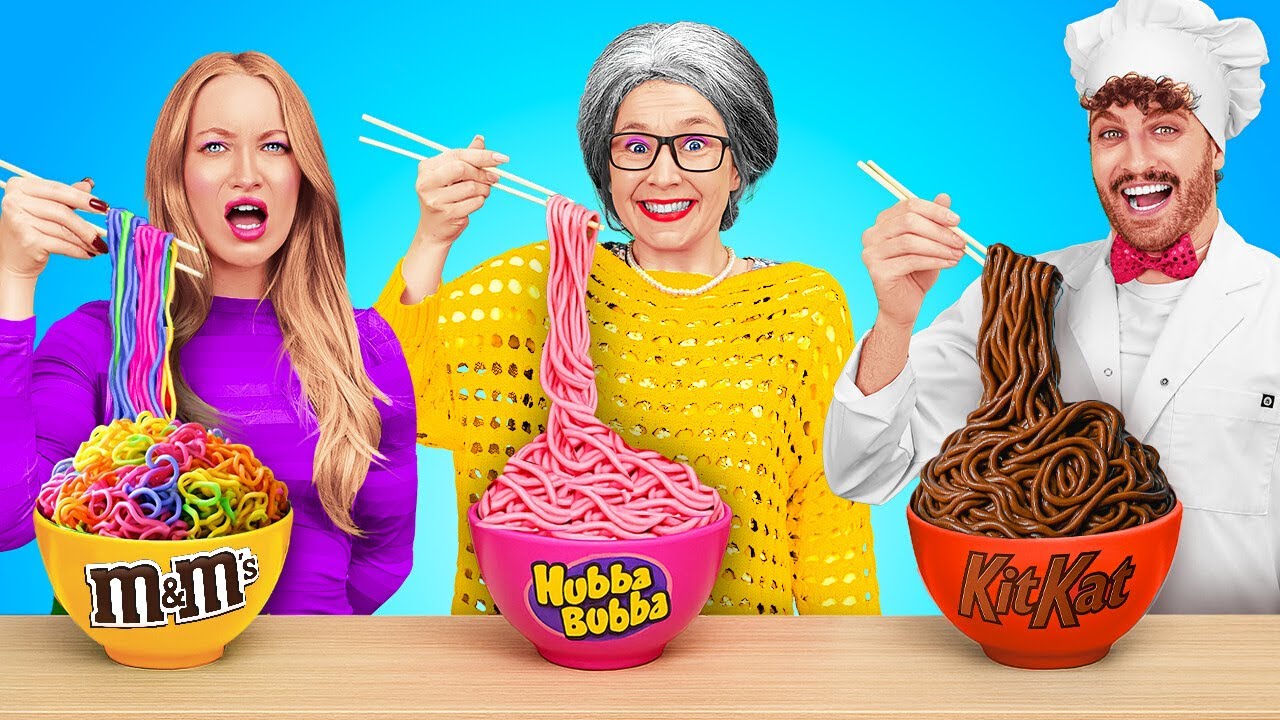 EU vs BUNICA vs BUCĂTAR PROFESIONIST ÎN PROVOCAREA DE GĂTIT! 🍝 Cine gătește cel mai bine? de 123 GO!