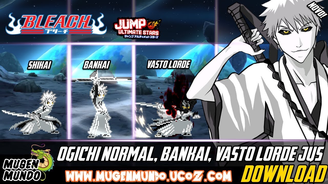 ICHIGO HOLLOW - SHIKAI, BANKAI, VASTO LORDE (BLEACH MUGEN) (DOWNLOAD) #Muge...