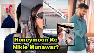 Munawar Faruqui निकले Honeymoon के लिए अपनी Wife Mehzabeen के साथ Airport Hotel मै