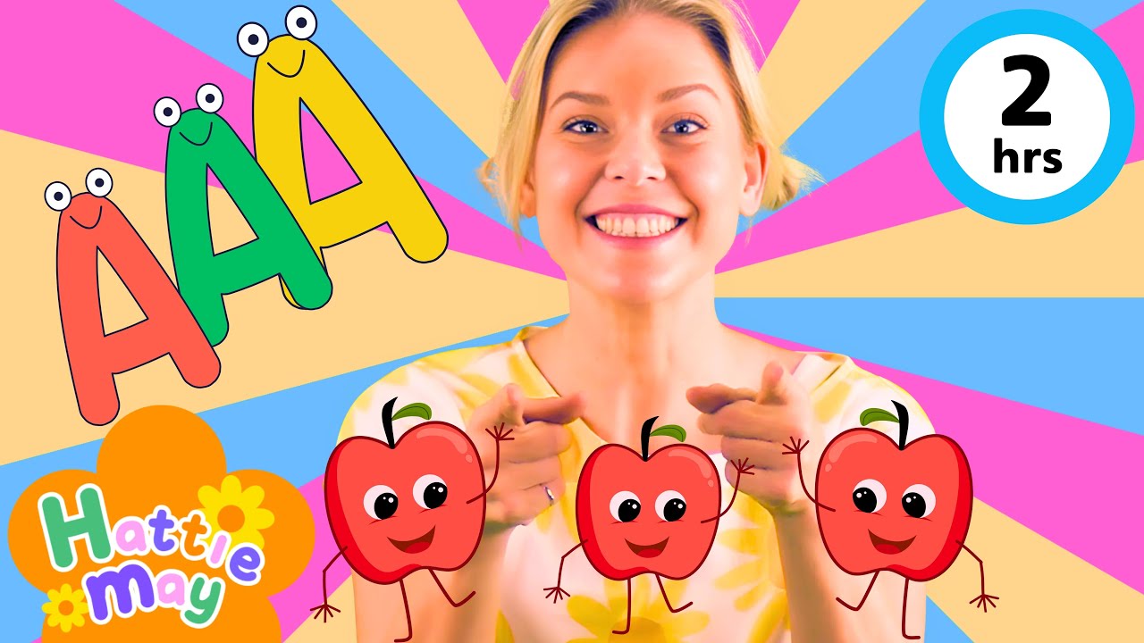 Baby and Toddler Learning ⭐️ Letter A with Hattie May 🎵 Nursery Rhymes and Kids Songs