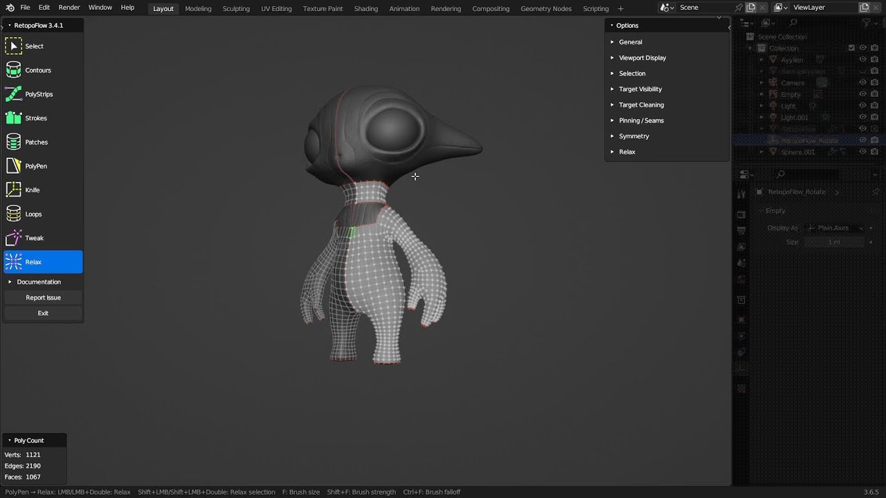 Making an Alien in Blender - Part 8: Retopologizing (Stage B: Legs ...