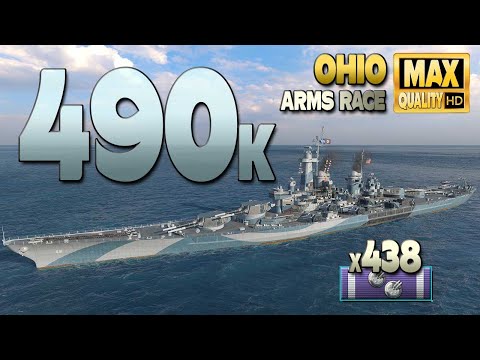 Battleship Ohio: 490k in Arms Race - World of Warships