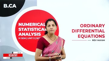 DAY 20 |NUMERICAL AND STATISTICAL ANALYSIS | IV SEM| B.CA| NEP| ORDINARY DIFFERENTIAL EQUATIONS |L1