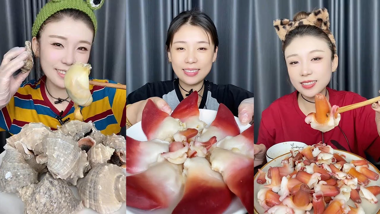 Shell Mukbang 【XueYan Mukbang】Conch shell+Arctic shell+Orchid shell🐚#Seafood#asmr ...