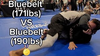 Bluebelt (171lbs) Vs Bluebelt (190lbs) In Competition 🥇 #bjj #bluebelt #competition #rolling