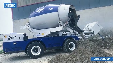 Testing Four Rounds Self Loading Concrete Mixers in AIMIX Factory