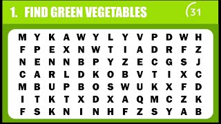 Details FIND GREEN VEGETABLES 🫑🥗🍏I WORD SEARCH | PUZZLE Guide
