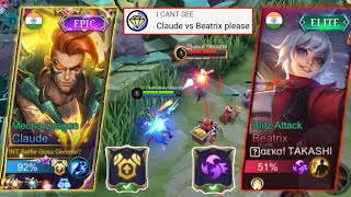 CLAUDE vs BEATRIX! LEARN FROM THE BEST | TOP GLOBAL CLAUDE GAMEPLAY | MLBB