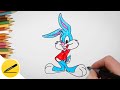 Buster Bunny drawing - How to draw Buster Bunny step by step