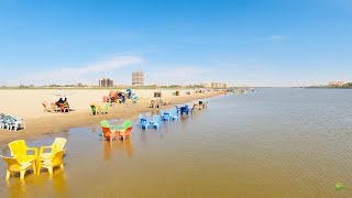 شاطئ جزيرة توتي على نهر النيل - الخرطوم السودان  Tuti Island Beach on River Nile - Khartoum Sudan