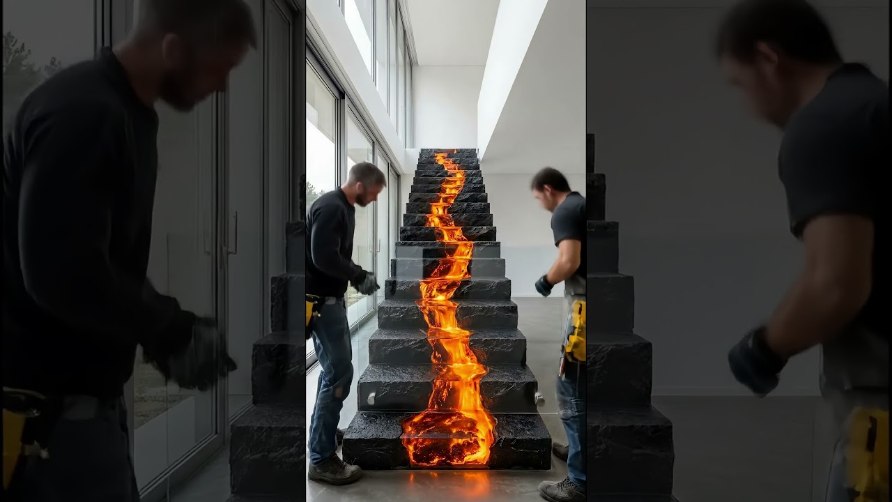 Lava Epoxy Stairs Timelapse  