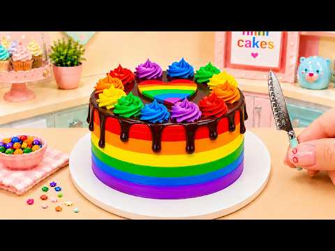 Mini Rainbow Cake Recipe With Chocolate 🌈🍫 1000+ Mini Rainbow Cake Decorating Ideas