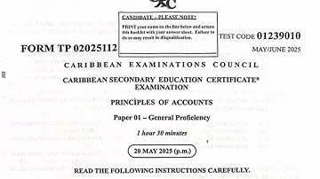 POA 2025 May/June Paper 1 Answers | CSEC