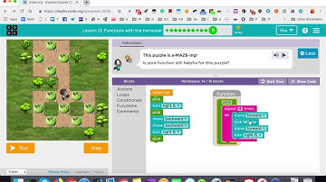 Code.org course Express 2018 Stage 21 Puzzle 11 | Lesson 21: Functions with the Harvester Puzzle #11