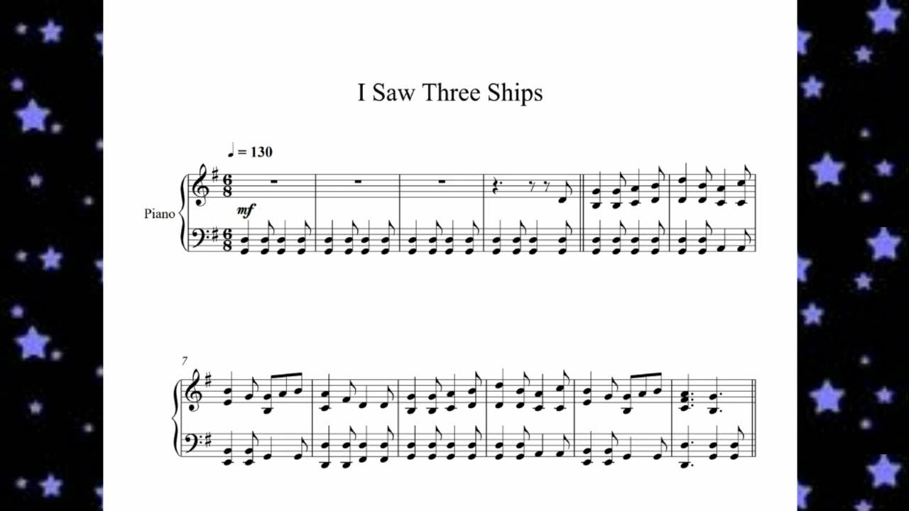 I Saw Three Ships Piano I Saw Three Ships Piano