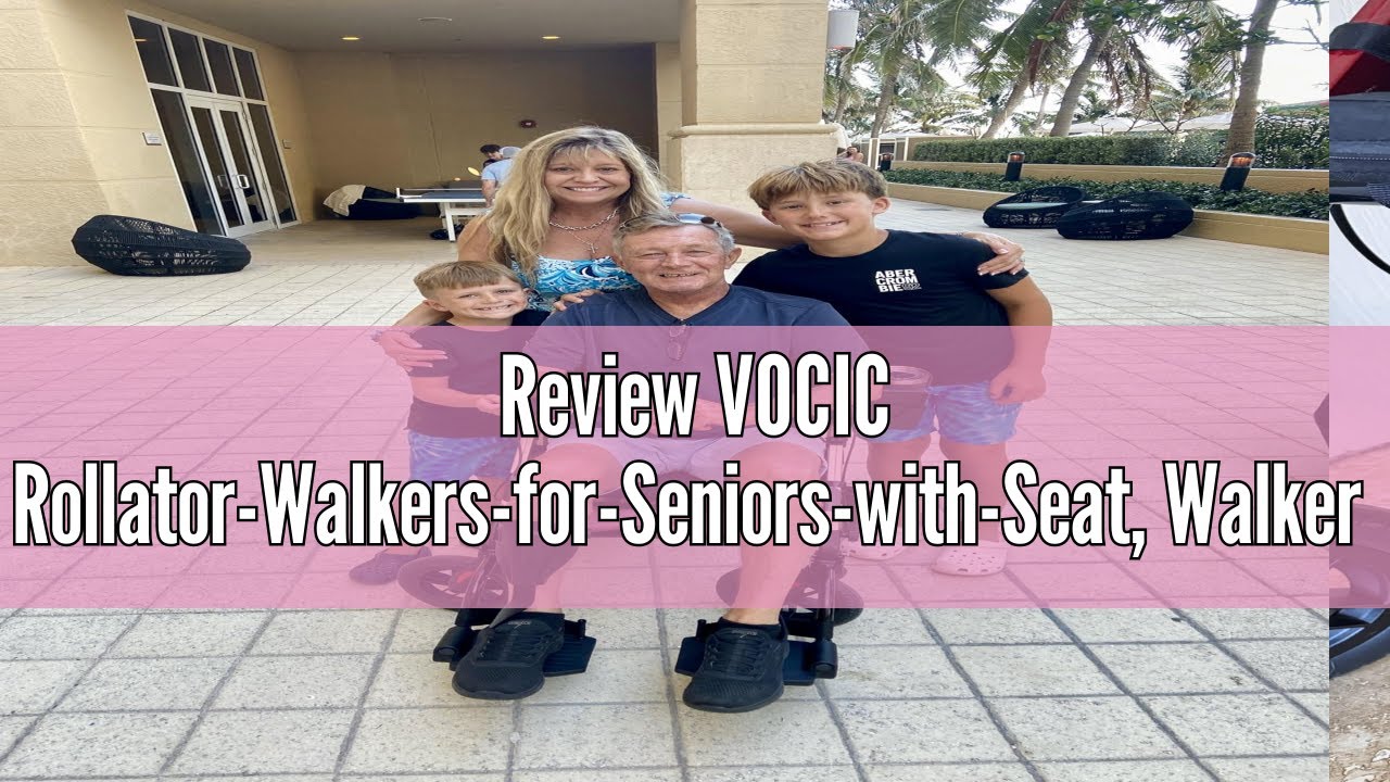 Review VOCIC Rollator-Walkers-for-Seniors-with-Seat, Walker Wheelchair Combo, Transport-Wheelchair-L