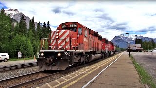Clic Cprail Emd Cp Sd40-2 5976 & Cp Sd60 6234 With Holden K3Lr2 Horn Thru Banff Alberta