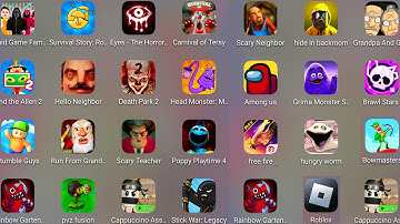 Roblox,Poppy Playtime 4,Scary Stranger 3D,Squid Game Family,Stumble Guys,Hello Neighbor,Free Fire...