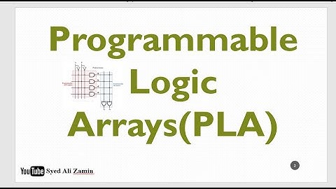 Digital Logic Design Lecture 6.1 Programmable Logic Array(PLA)