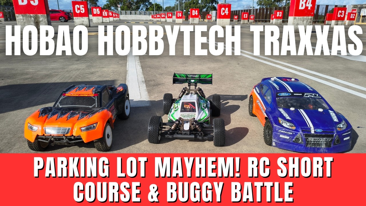 Rooftop RC Race Chaos! 🏁 Short Course vs Buggy (CRASH FEST!) #traxxas #hobao #hobbytech #rccar