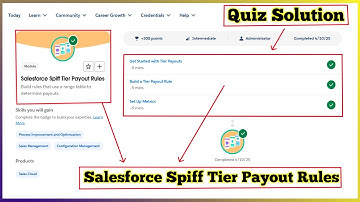 Salesforce Spiff Tier Payout Rules | Salesforce Trailhead | Quiz Soluton