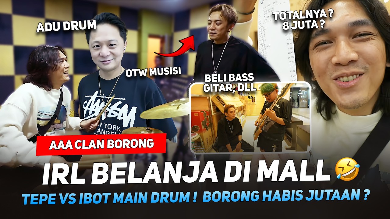 AAA CLAN IRL BELANJA DI MALL 🤣 TEPE VS IBOT MAIN DRUM ! BORONG HABIS JUTAAN ? BRAVY NIKO #MARAPTHON3