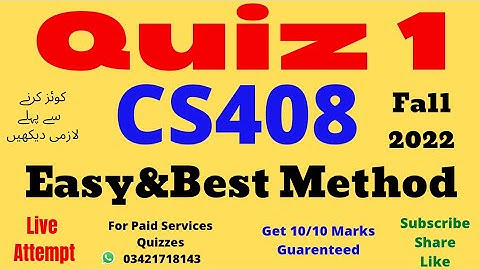 CS408 Quiz 1 Solution 2022 CS408 quiz 1 2022 CS 408 Quiz 1 Solution fall 2022 quiz 1 cs605 2022