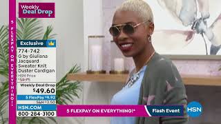 G By Giuliana Jacquard Sweater Knit Duster Cardigan