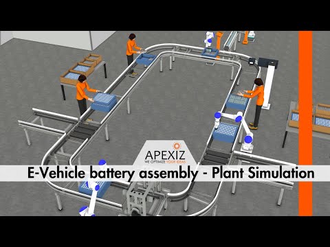 E - Vehicle battery assembly | Plant simulation | APEXIZ