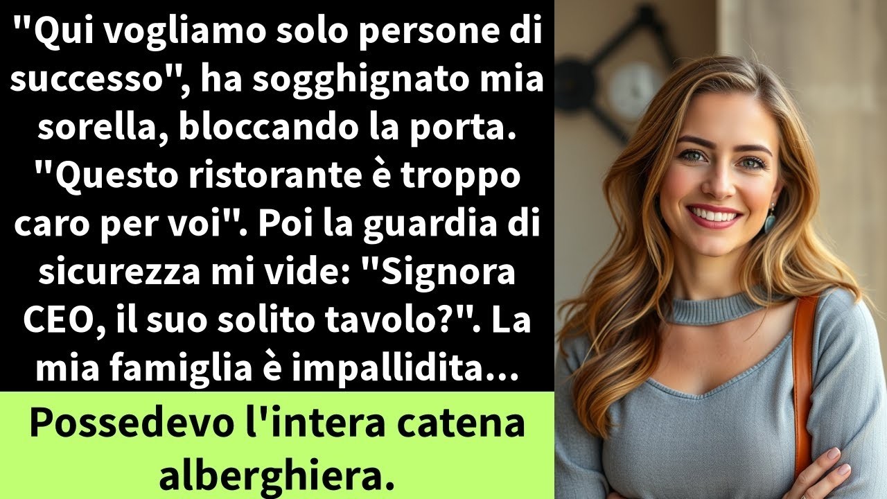 Avevo appena compiuto trentadue anni quando mia sorella mi ha bloccato l'ingresso della sala privata. “Qui vogliamo solo persone di successo”, ha sussurrato col suo abito firmato. Mio fratello ha...