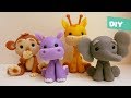 Safari | Tutorial Fácil - Jirafa° Mono ° Hipopótamo ° Elefante - Porcelana fría - Plastilina