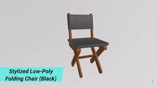 Stylized Low-Poly Folding Chair