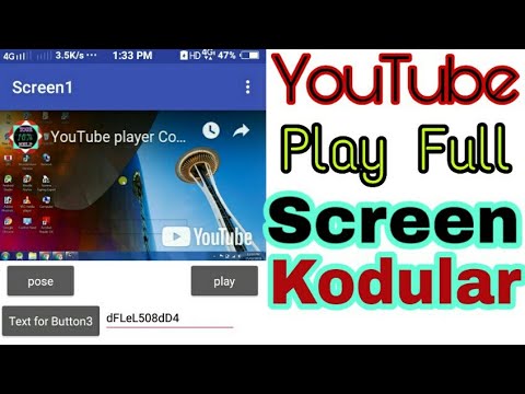 YouTube player full screen App testing video || Kodular full tutorial hindi mai || YourNewHelp