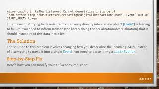 Resolving the Cannot deserialize instance of com.dckr.microsvc.model.Event Error in Kafka