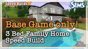 Sims 3 Base Game Speed Build | 3 Bed Family home with iconic flamingo