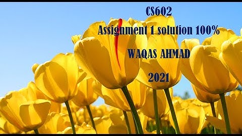 CS602 ASSIGNMENT 1 SOLUTION BY WAQAS AHMAD 2021