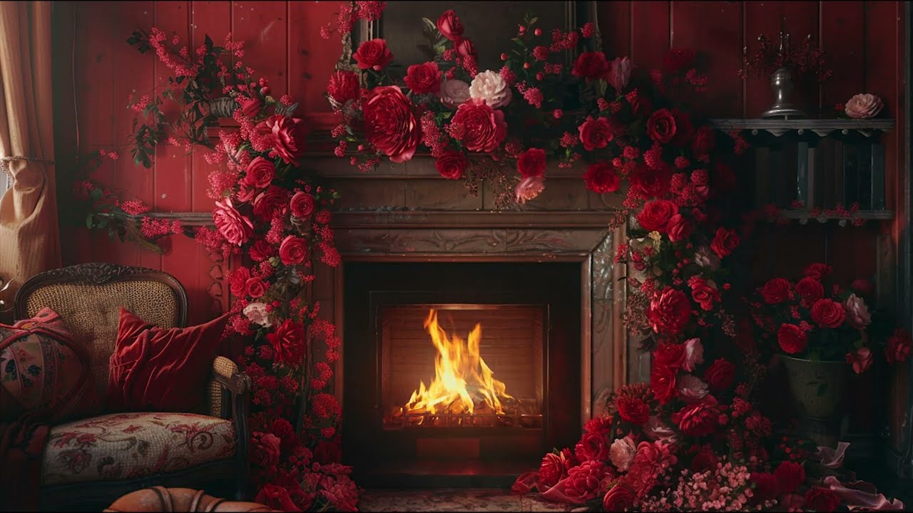 Cozy Nook in Flower Sanctuary | Fireplace Sounds on a Day in the Forest | Fire Crackling & Birdsong