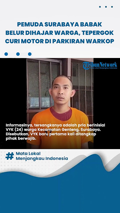 Pemuda Surabaya Babak Belur Dihajar Warga, Tepergok Curi Motor di Parkiran Warkop Jalan Kapasari