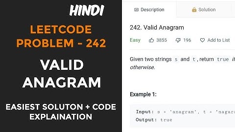 valid anagram leetcode
