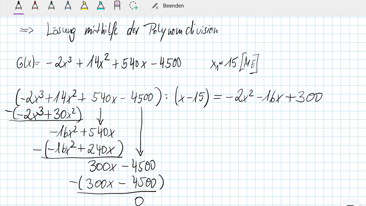 Nullstellen von kubischer Gewinnfunktion (Gewinnschwelle / Gewinngrenze) berechnen - YouTube