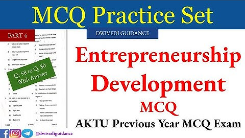 4| aktu previous year MCQ questions | entrepreneurship Development mcq, aktu previous year mcq paper