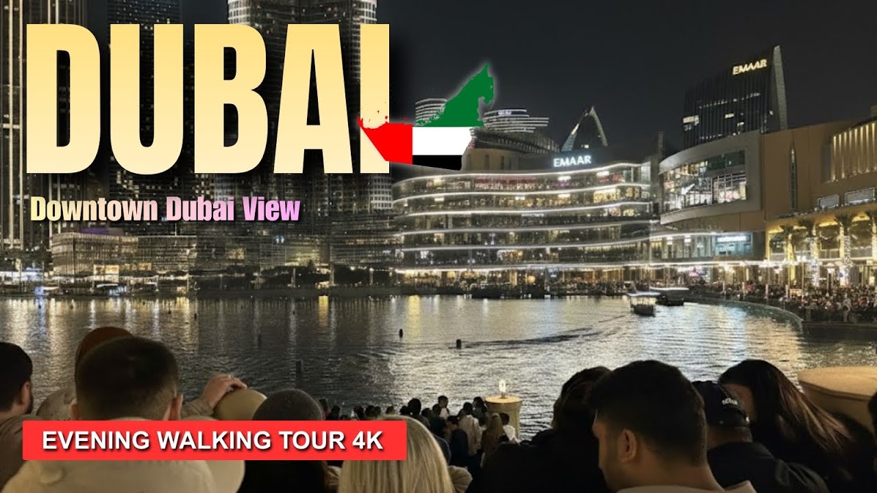 DUBAI, UAE 🇦🇪 Evening Walk | Dubai Fountain & City Center | 4K Walking Tour