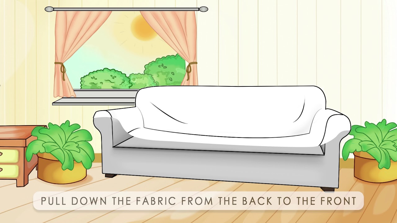 Subrtex 1-piece sofa slipcover installation