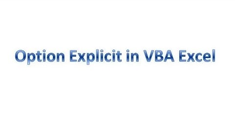 Option Explicit in VBA Excel    #vba #vbaexcel